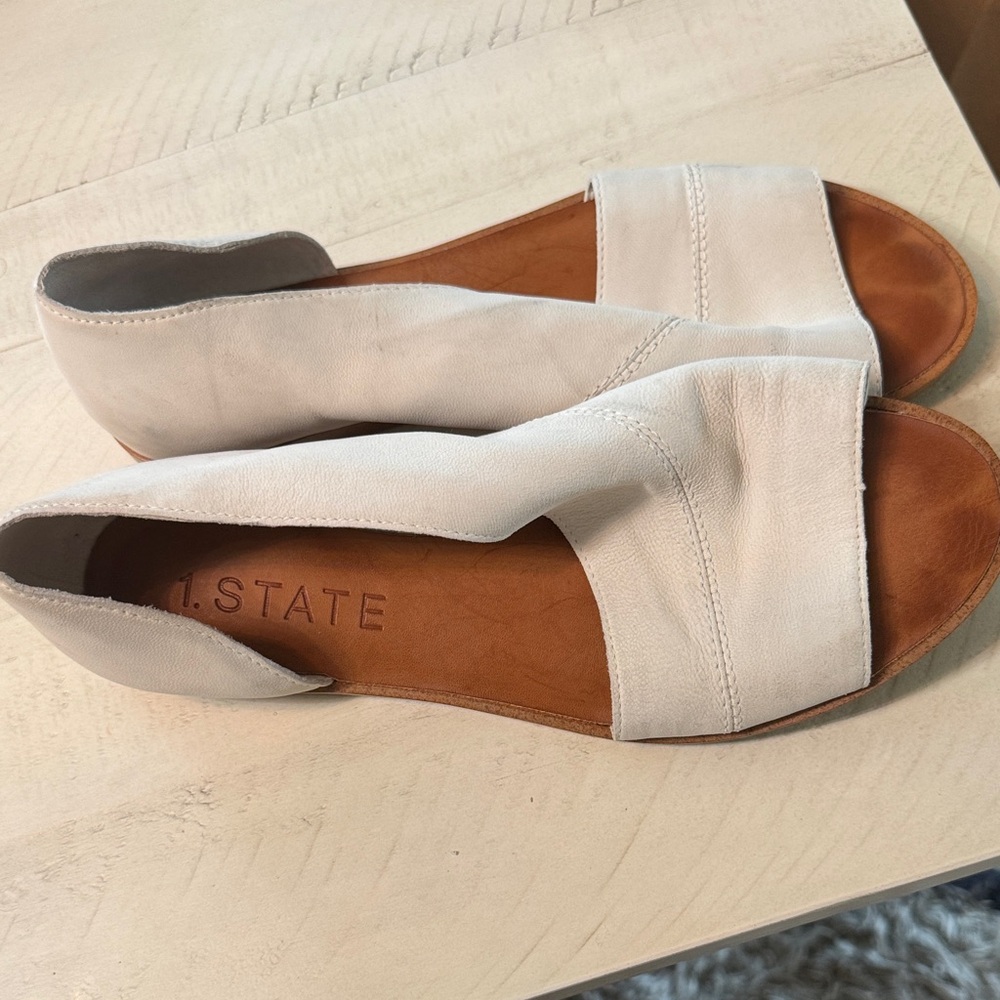 1. State Women's White Open-Toe Sandals